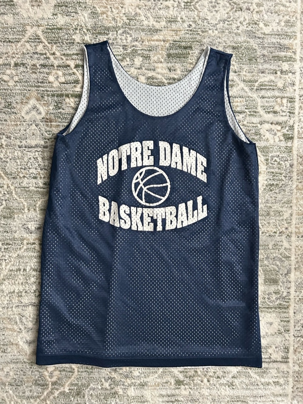 Notre Dame Basketball Navy Mesh Jersey Tank Top